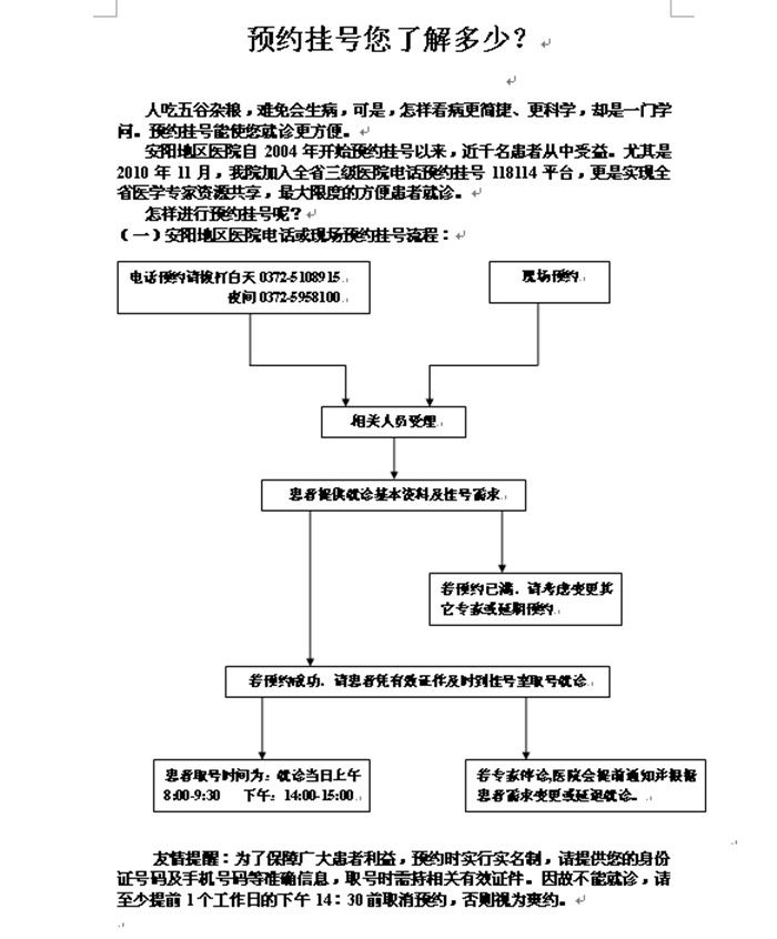 预约挂号流程图 安阳地区医院官方新闻 复禾医院库