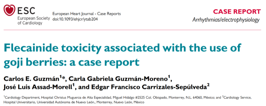 研究发现喝枸杞茶或可引起心血管药物氟卡尼和华法林中毒