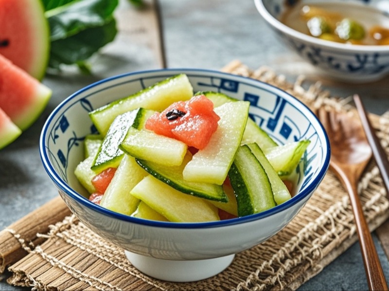 夏日西瓜皮大变身：清炒香脆、糖渍甘甜，消暑去火通便，别让好物成浪费！