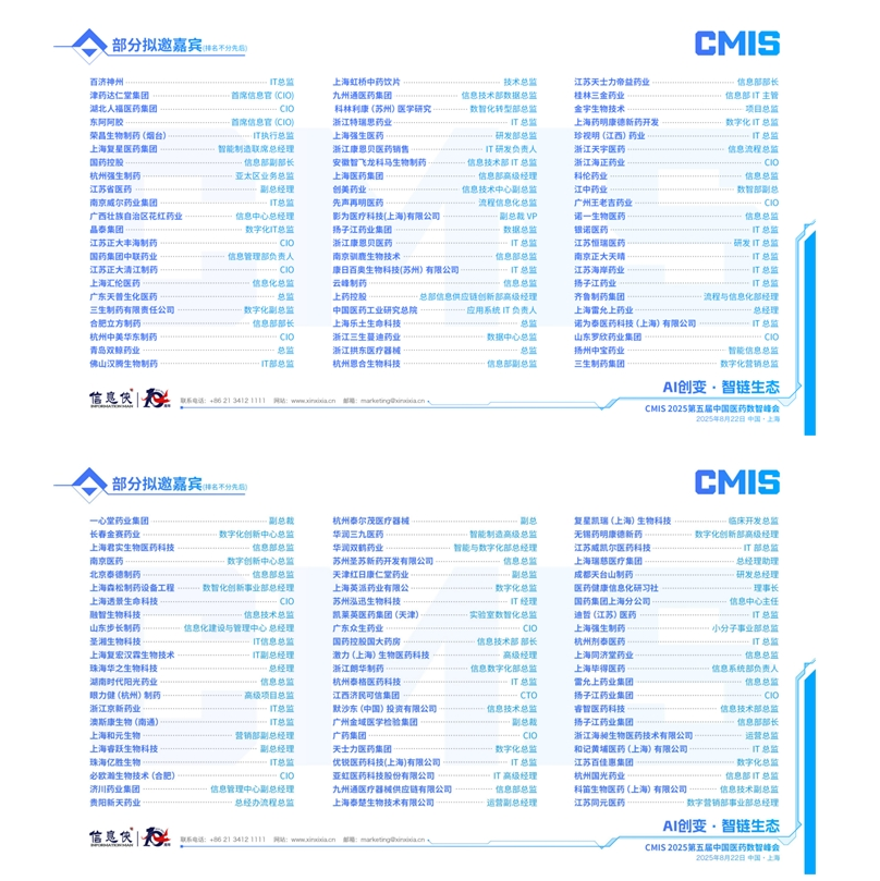 CMIS 2025第五届中国医药数智峰会正式启动!