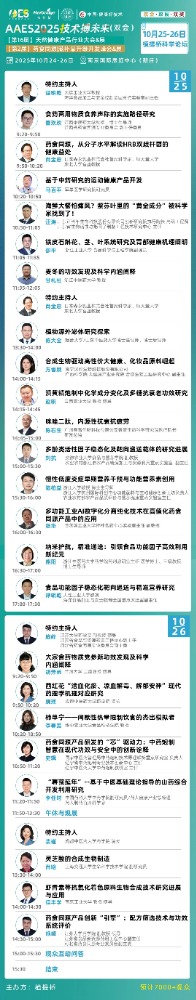 免费领票！AAES2025南京10月大会终版日程|高技术壁垒原料、新增长赛道、药食同源新品类助你抢占先机