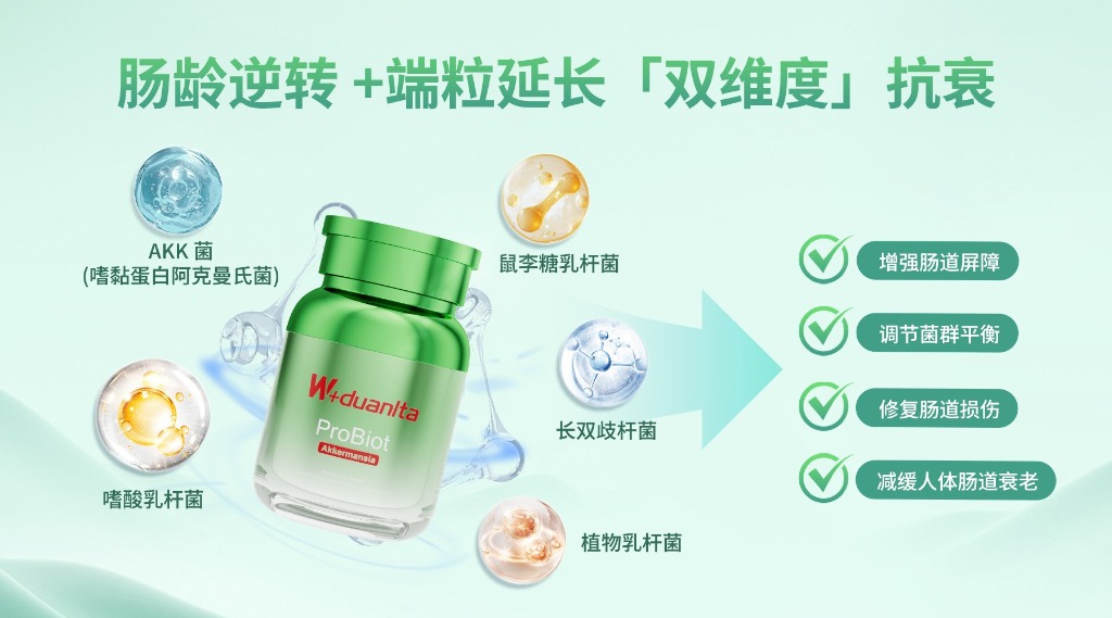 肠道菌群干预已经成为抗衰老的新靶点，益生菌成健康首选，W+端粒塔携AKK菌强势来袭