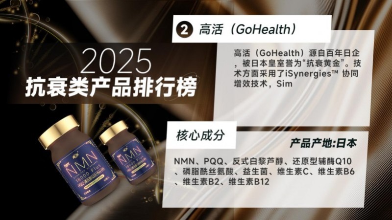 NMN哪个牌子最好？2025年十大NMN品牌产品推荐，高活（GoHealth）安全靠谱品质成放心之选